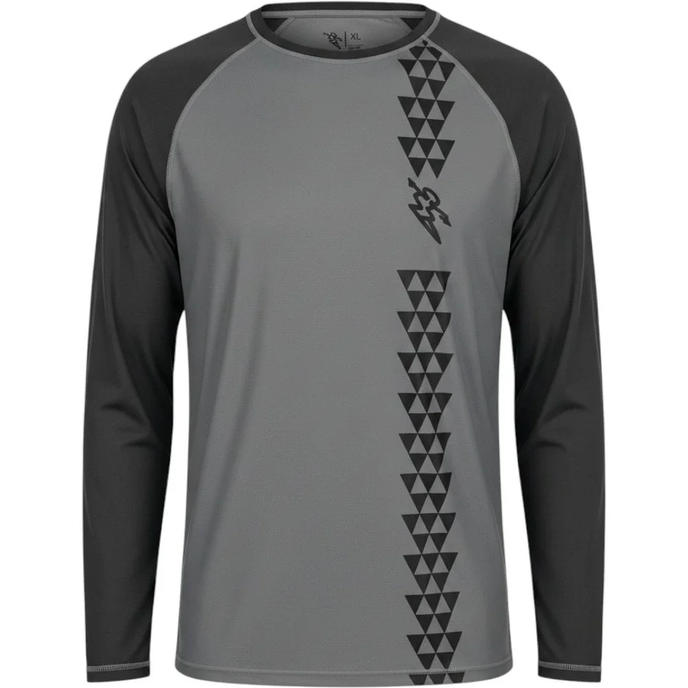 DaHui Mens XL Rash Guard Long Sleeve Grey Black UPF 50+ Swim Shirt NWT